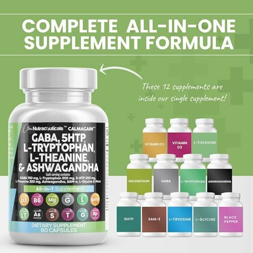 Complete all-in-one supplement formula with various vitamins and minerals.